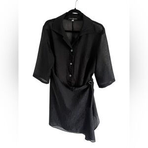 Vintage Sheer Belted Sue Wong Dress, size large